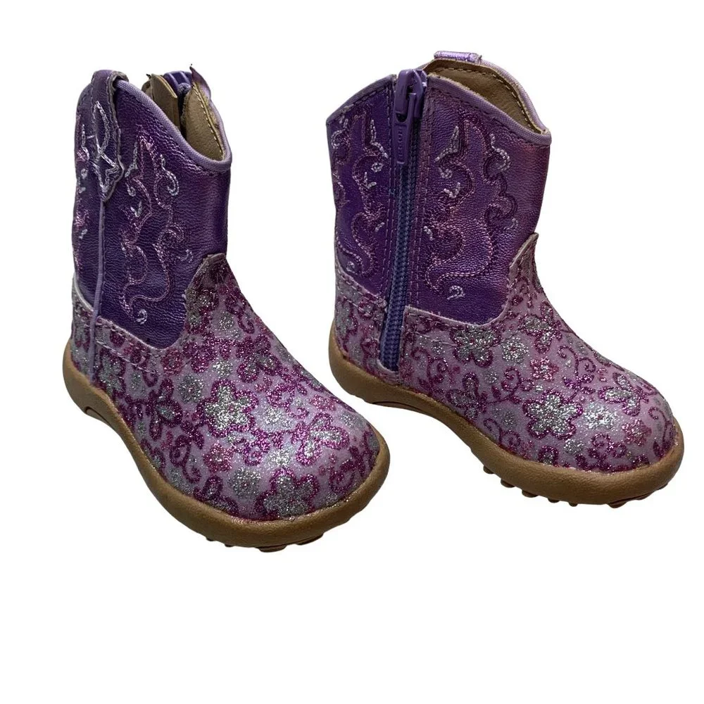 ROPER 09-016-1901-1520 Lavender Glitter‎ Floral Cowbaby Booties